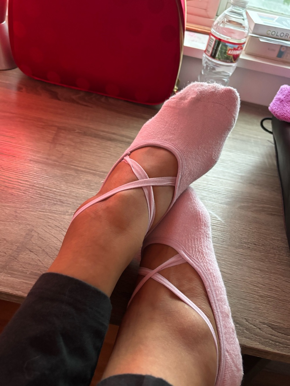Worn Pink Ballet Pilates Socks